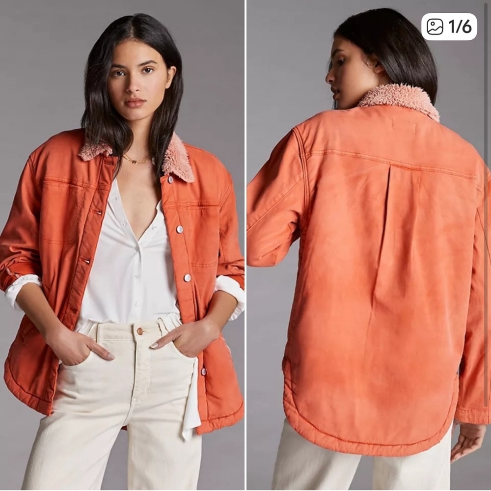 Anthropologie x Pilcro Sherpa-Lined Jacket